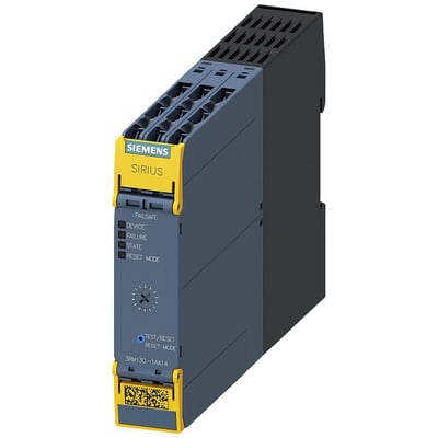 Siemens Sirius 3RM1 FS vendestarter med IP20 kapsling og et justerbart område på 0,4-2A, vist i grå og gul.