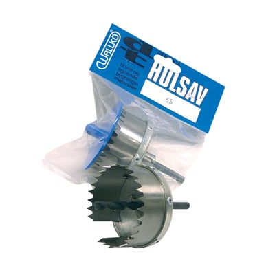 Thürmer Tools hulsav på 78 mm til træ og gips med fast holder, synlig i klar plastemballage med blåt topkort.