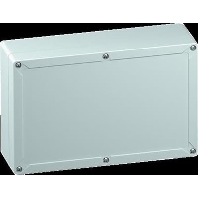 Spelsberg TG ABS kabinet i grå ABS plast, model 2516-9-o, med højglans finish og synlige skruer på låget.