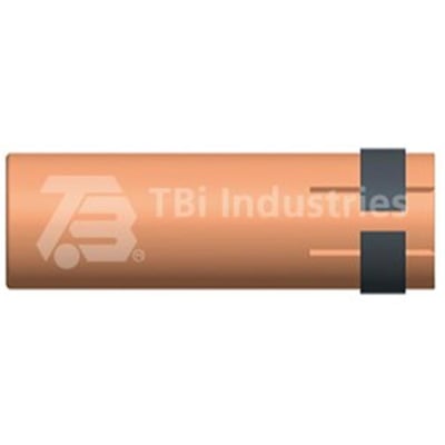 Cylindrisk gaskop fra TBi Industries med NW 20 mm og 75,5 mm længde, passer til 260/411/511.
