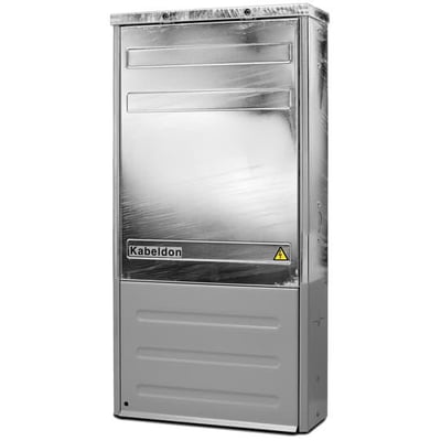 ABB Kabeldon CDC 040 DK teknikskab i 2 mm varmgalvaniseret stålplade med montageplade og fugtspærre, klar til nedgravning.