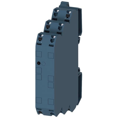 Siemens Signalkon 3RS7, en blå signalomformer med push-in fjederterminaler, designet til 24-240V drift og signalomformning.