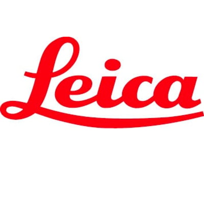 Leicas røde logo vises i stedet for selve Rugby 610 rotationslaseren med Li-ion-batteri og Rod Eye120-modtager.