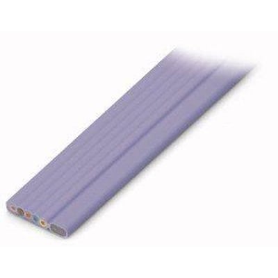 Wago WINSTA fladkabel i lilla, viser flere parallelle ledere indeni, klar til fleksibel installation.