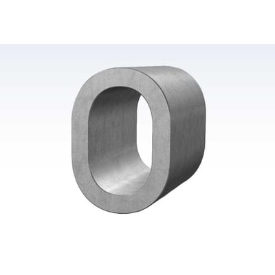 Oval wirelås/klemme fra Roliba i aluminium, specifikation 2,0x7 m, set skråt forfra med åbningen tydeligt synlig.