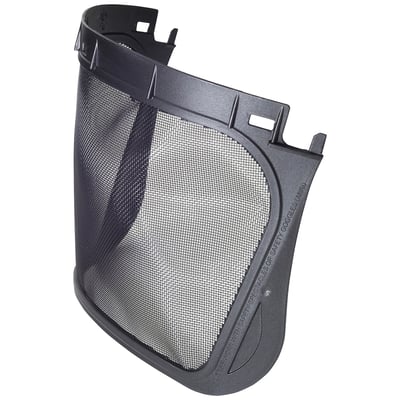 3M Netvisir V5 visir i sort plast med finmasket rustfrit stålnet, der beskytter mod partikler.