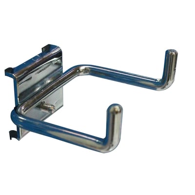 Maskinfabrikken Universal dobbelt værktøjskrog i krom med 45 mm længde og 90 graders vinkel på hvid baggrund.