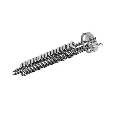 Metro Therm varmelegeme 901/3, set fra siden, med fokus på de spidse ender af varmerørene og spiralformen.