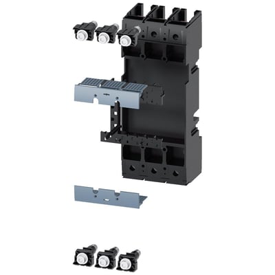 Siemens 3VA9 plug-in enhed komplet sæt til 3-polet 3VA2 afbrydere, viser monteringsdele og tilbehør.