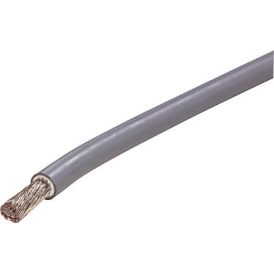 Grå Texiline HF90 D monteringsledning med 25 mm² tværsnit, viser fortinnet kobberleder og dobbelt isolering.