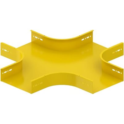 Schneider Electric X-stykke flad i RAL1023 gul, 60Hx200x1mm, FZS C2 materiale med fire udgange til gitterbakker.