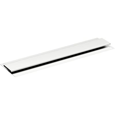 Schneider Electric lågsamling på 150mm bredde, varmgalvaniseret, viser den slanke profil og samlefunktion på hvid baggrund.