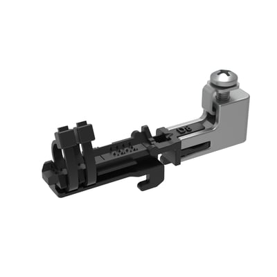 CommScope Novux kabelaflastning til kabler op til Ø 8mm med fastgørelsesskrue og clips i sort plast.