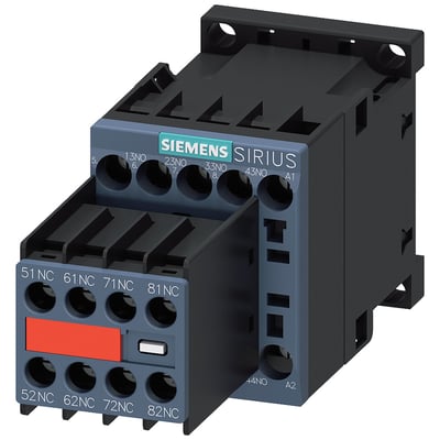 Siemens 3RH2244-1AK60 kontaktorrelæ i S00 størrelse med 4 NO og 4 NC kontakter samt skruetilslutning.