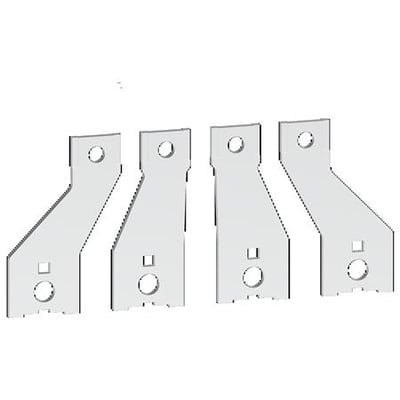 Schneider Electric spreder til 4P G115-225A, viser fire metalterminalforlængelser med monteringshuller i grå.