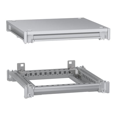 Schneider Electric ramme bund og top med tagplade til PanelSeT SFN kabinet, 400x400mm, grå RAL 7035 i galvaniseret stål.