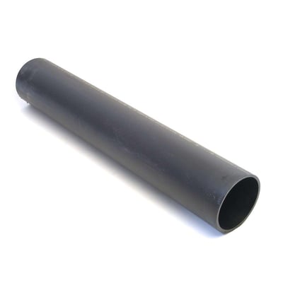Geberit afløbsrør PEH, 50x5000 mm, sort, liggende på en hvid baggrund, vist uden tekst.