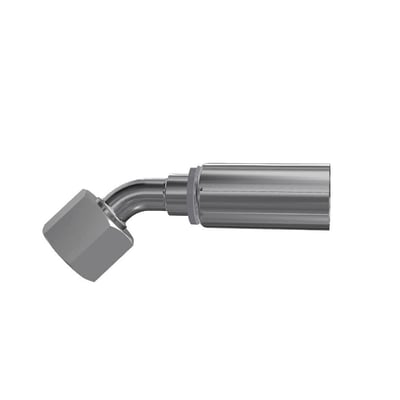 Parker 10C48-12-6 hydraulikfitting i stål med 45° bøjning, M20 x 1,5-tilslutning og 12S-omløber.
