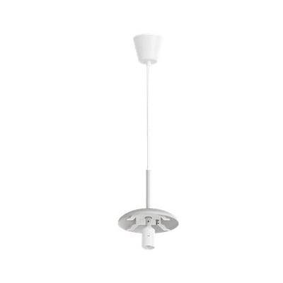 PC Electric Globe Rome E27-pendel i hvid med loftskop, ledning og fatningsholder til en ROME-kuppel.