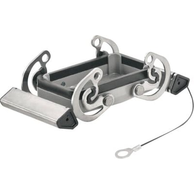 Weidmüller dæksel med pakning, størrelse 4/10B, med 2 bøjler og en fastgørelseswire, designet til HDC industristik.