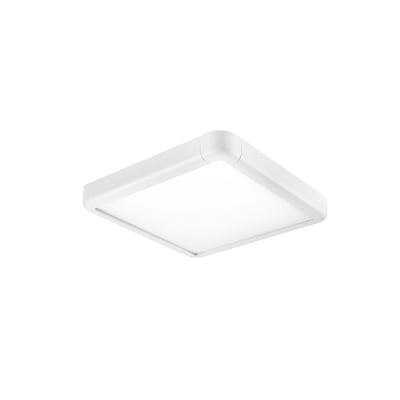 SG Armaturen Sense Surface, et tyndt hvidt LED-armatur på 370x370mm med 3000K lysfarve, vist fra siden med lys diffusor.