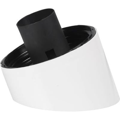 Thorn Lighting universal vægarmatur med hvidt, skråt armaturhus og synlig sort E27-fatning.