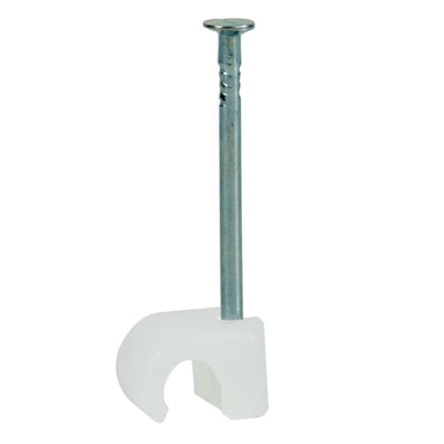 Thorsman TC sømclips i neutral farve til kabler fra 3-5 mm, med 1,2x20 mm søm.