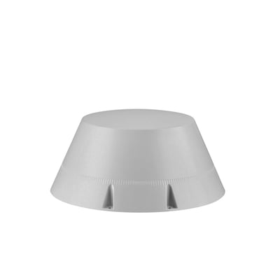 Philips TownTune ZDP262 dekorativ top cone i lys grå, vist på hvid baggrund med en skrå vinkel.