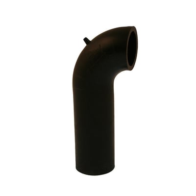 Geberit PEH bøjning 90 grader og 90mm diameter, fremstillet i sort PEH materiale til svejsning.