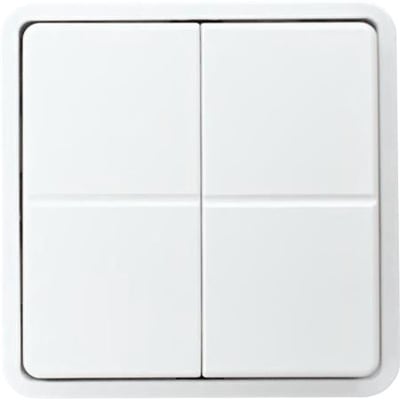 Jumitech Tryk WS4-210DB med 4 programmerbare taster i hvid RAL 9016, passer til dansk afbrydersystem.