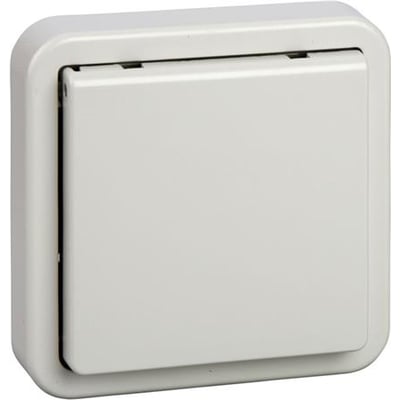 Lauritz Knudsen OPUS 73 udvendigt dæksel med klaplåg i lysegrå, designet til LK FUGA installationer.