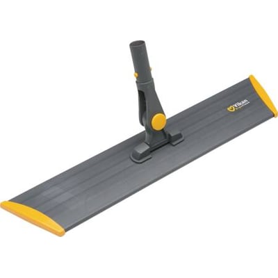 Vikan ErgoClean moppefører i grå med gule detaljer og velcro til 40cm mopper, vist på hvid baggrund.