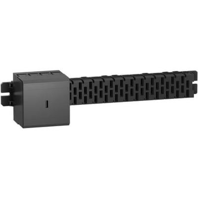 Schneider Electric tavleskinne 3POL AK5-JB143 i sort plast, 160A og 340mm længde, med 12 udtag til el-distribution.