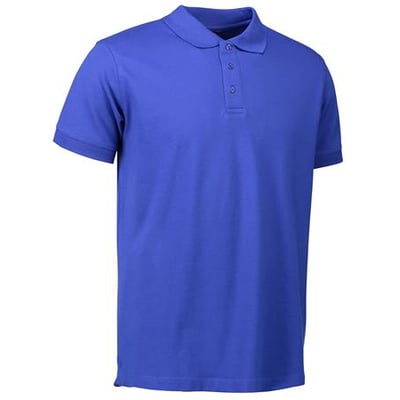 ID Identity kongeblå poloshirt i størrelse 4XL med stretch, vist på hvid baggrund.