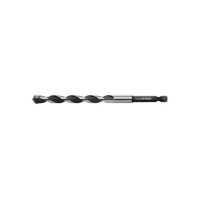 Ironside universalbor med hårdmetalspids, 10 mm og HEX-skaft, vist i fuld længde med mørk spiral.