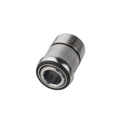 Giacomini teleskopisk radiatornippel i metal med 3/8" gevind, justerbar fra 31 til 47mm.