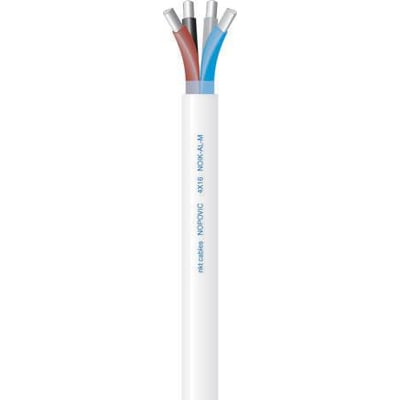 NKT kabel 5G25 NOIK-AL-M 90°, 1000V med udtræk af lederisolering i blå, brun, sort og grå samt aluminiumsledere.