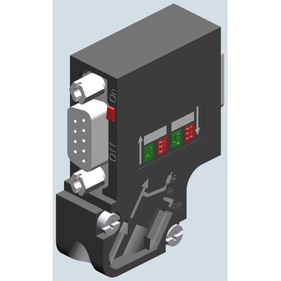 Siemens Profibus FC stik 35° PG med FastConnect teknologi, designet til PLC-tilslutning med 12M/bits hastighed.