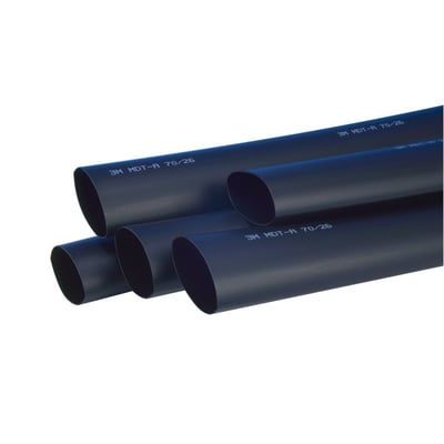 3M MDT-A krympeflex i sort, vist i et bundt med flere rør, der viser den indvendige lim og dimensionen 90/36 mm.