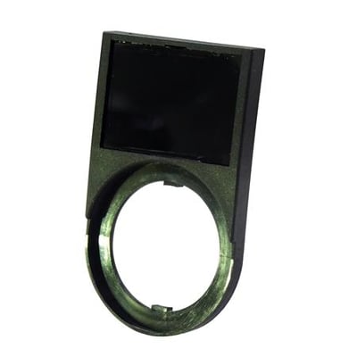 Omron A22NZ trykknap tilbehør i sort plast med stor legend plate ramme til Ø22 mm knapper.