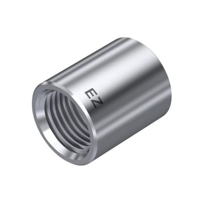 Isiflo muffe 1/2" i forkromet messing, med indvendigt gevind på begge sider og mærket EZ.