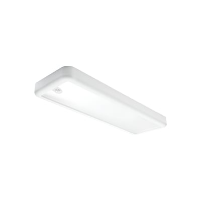 SG Armaturen Sense Surface 640x200, 2700K, hvidt LED-armatur med indbygget PIR-sensor, vist på hvid baggrund.