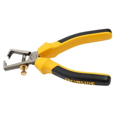 Ironside afisoleringstang på 160 mm med gul-sort to-komponentgreb og åbent, fjederbelastet hoved.