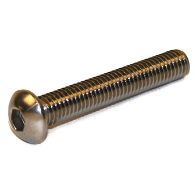Insexskrue ISO 7380-1 med halvrundt hoved og indvendig 6-kant i rustfrit stål (A2), M8x35 mm.