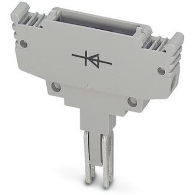 Phoenix Contact ST-1N4007 diodemonteringsholder i grå plast, med diodesymbol og to tilslutningsben.