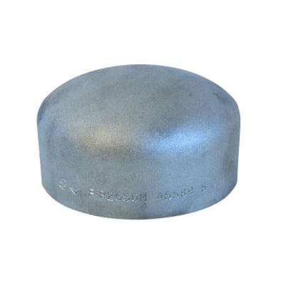 Indura svejse slutmuffe i rustfrit stål, 76,1 mm i diameter og 2,9 mm godstykkelse, type DIN 2617.