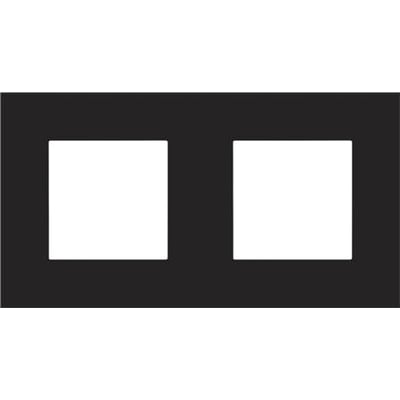 Niko Pure ramme i Black Steel med plads til to moduler, der giver et stilrent og moderne udseende.