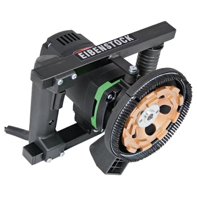 Eibenstock betonsliber EBS 125.4 RO med 1500W motor og 125mm diameterslibeskive monteret på isoleret baggrund.