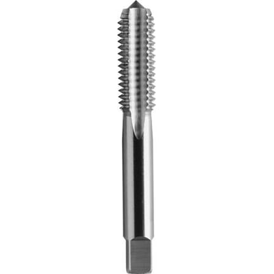 Nærbillede af Thürmer mellemtap HSS, der viser den tappede ende med 4 mm gevinddiameter og skærende riller.