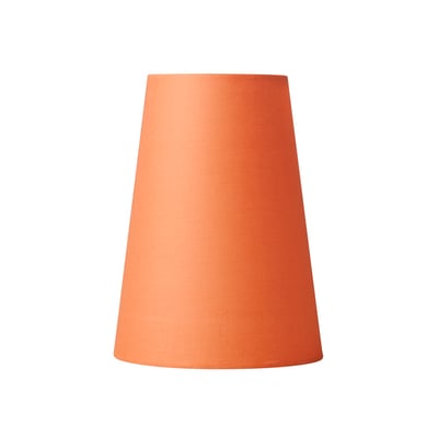 Nielsen Light Salsa Emma lampeskærm i rustfarvet stof med en konisk form og måler 10 cm i topdiameter og 15 cm i bunddiameter.
